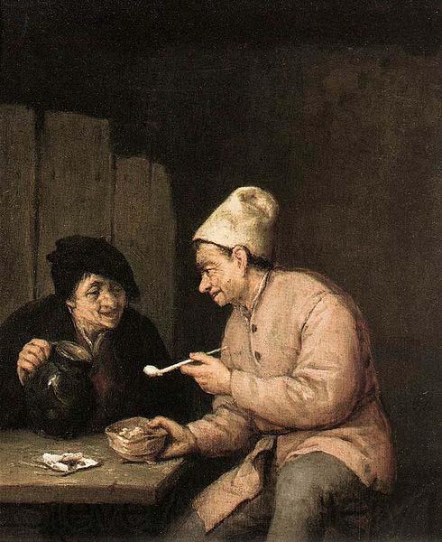 OSTADE, Adriaen Jansz. van Piping and Drinking in the Tavern
